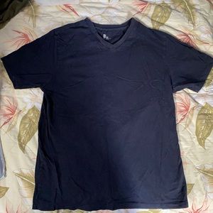 Plain Black T-Shirt V-neck